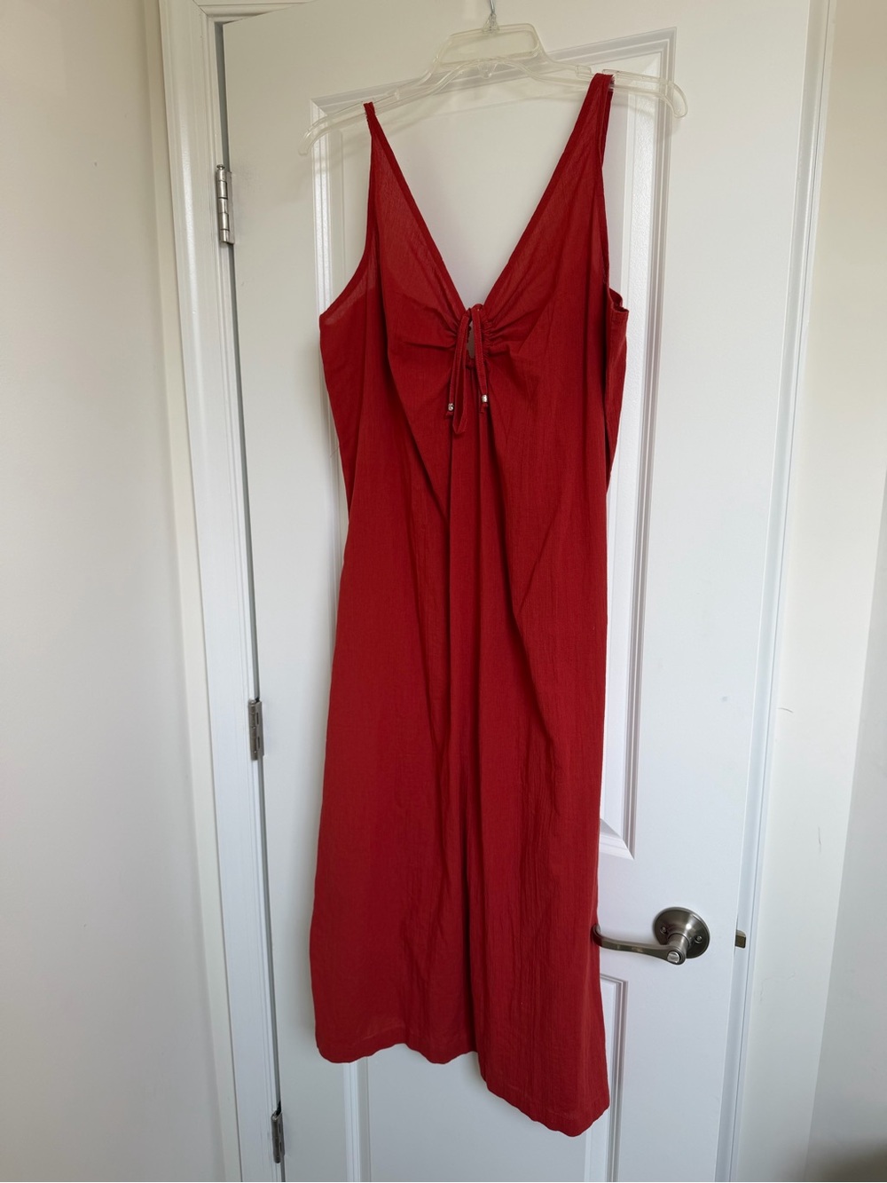 Red V-Neck Sleeveless Dress cover up